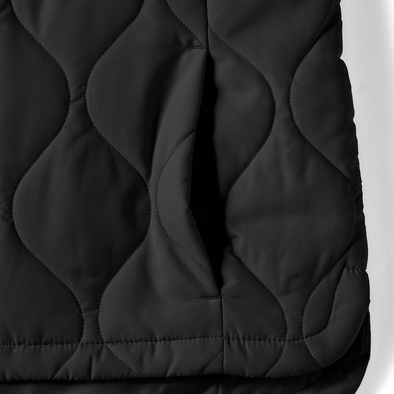 Lands' End Womens FeatherFree Onion Quilted Insulated Vest Black Regular