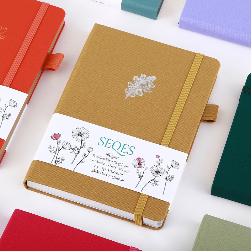 SeQeS Dotted Journal - A5 Dot Grid Notebook with pages