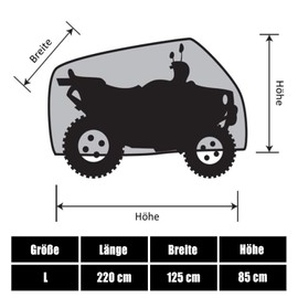 Rolektro Quad ATV Tarpaulin L 220 x 125 x 85 cm – Vehicle Cover Protective Cover Tarpaulin Winter Camouflage