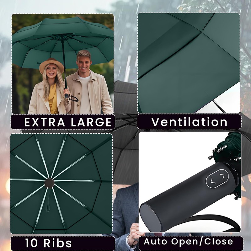 MRTLLOA 49/54/62 Inch Large Folding Golf Umbrella, Oversize Double Canopy