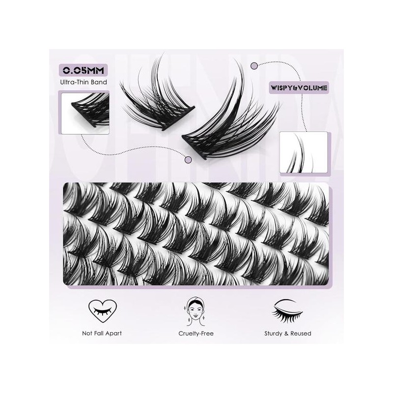 Sopendida 소페니다 래쉬 클러스터 키트 위스피 속눈썹 연장 10-18mm 방수