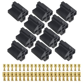 WMYCONGCONG 10 Sets 5 Pin Relay Connector 12V Socket 30A /40A with 10mm 6.3mm Terminals, Car Truck Vehicle Terminal Relay Case Holder, Random Terminal Color, Gold or Silver
