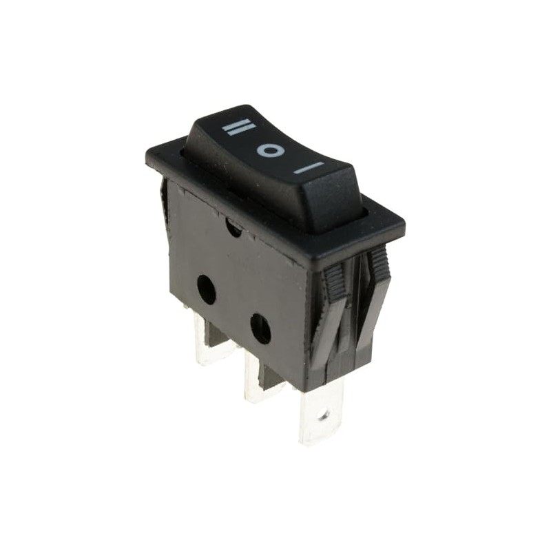 (On)-Off-(On) Momentary Long Rectangle Rocker Switch SPDT 27 x 21mm