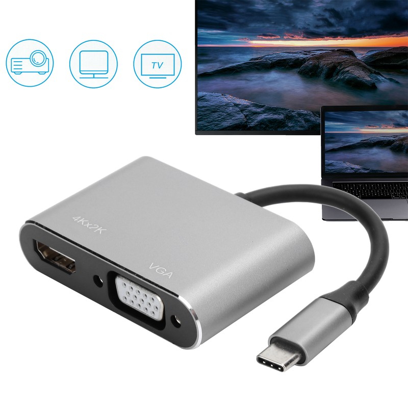 Adapter TypeC Hub to VGA HDMI DVI Displayport/3.1 Ethernet Converter