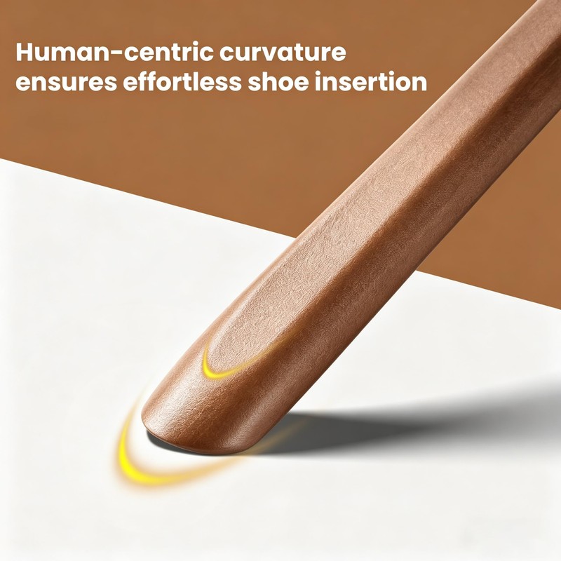 Xentrawave Wooden Shoe horn Long Handle for Seniors -23.6in Long