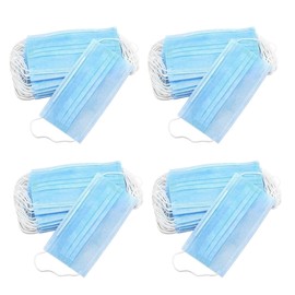 100PCS Blue Disposable Face Masks - 3-Ply Non-Woven Breathable & Comfortable Masks with Elastic Ear Loops - Comfortable Daily Use Nose & Mouth Protection