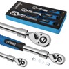 DISEN 3PCS Extendable Ratchet Wrench Set,1/4" 3/8" 1/2" Drive 72-Tooth,