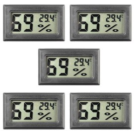 Hynnio 5 x Digital Mini Thermometer, Temperature Thermometer, Humidity Thermometer, Mini Thermometer, Digital Hygrometer, Indoor Temperature and Humidity, Black