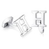 HONEY BEAR Initial Alphabet Letter Cufflinks for Men's Shirt Accessories,Stainless