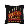 BBQ Evolution Rub Smoke Eat Repeat Pitmaster Throw Pillow