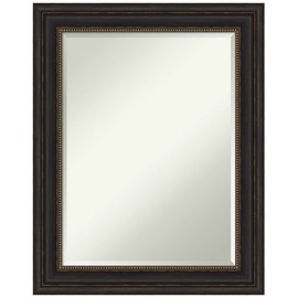 Amanti Art Bronze Bathroom Mirror for Over Sink, 29x23 Accent Bronze Rectangle Vanity Mirror, Medium Traditional Frame, Hangs Horizonally and Vertically, Bathroom Wall Decor, Beveled Edge
