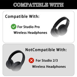 Studio Pro Silicone 3 in 1 Case Cover Set, Anti-Scratch Ear Pad Cover/Shell Cover/Headband Cover for Beats Studio Pro Headphone, Studio Pro Soft Silicone Protector Accessories(Off-White)
