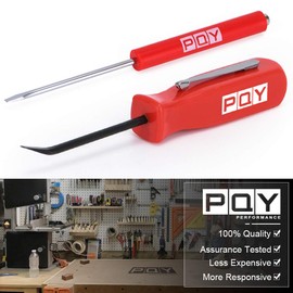 PQY Pocket Magnetic Screwdriver Slotted Head With Magnet Top + Mini Pry Bar Set Red