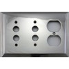 Polished Nickel Deco Step Style 3 Gang Combination Switch Plate