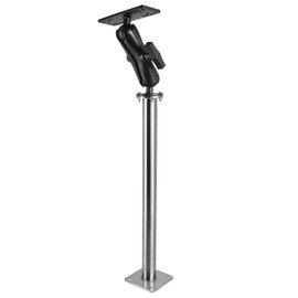 WINDFRD Stainless Steel and Aluminum Fish Finder Mount with 17" Long Shaft and 1.5" Ball/C Size 5.9" Adjustable Arm, Marine Electronic/Depth Finder Mount, Compatible with Garmin, Lowrance, Humminbird