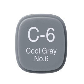 COPIC Classic Marker Typ C - 6, cool gray No. 6, professioneller Layoutmarker, alkoholbasiert, mit einer breiten und einer feinen Spitze