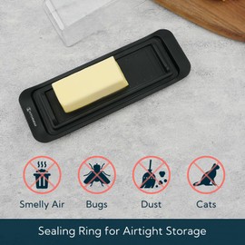 KITCHENDAO Airtight Butter Dish with Lid for Countertop and Refrigerator Door Shelf, Easy Scoop-Dishwasher Safe, Plastic Butter Holder Tray Container for West/East Coast Butter, Black