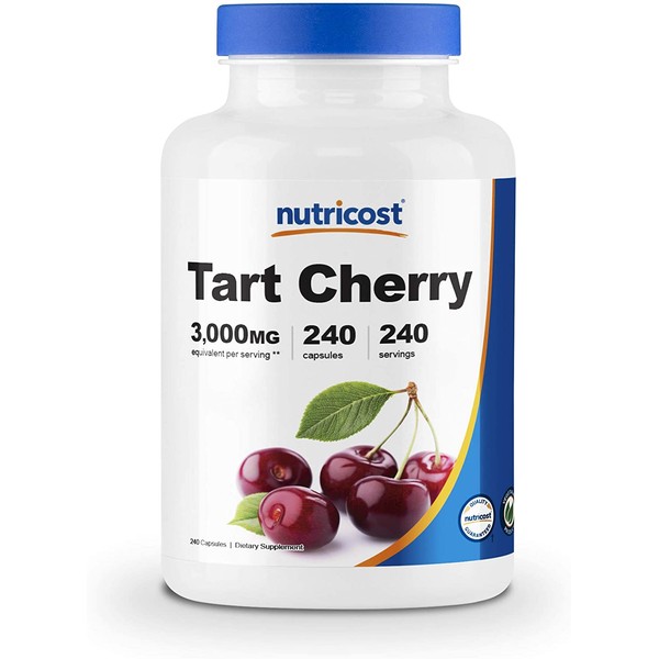 Nutricost Tart Cherry Extract 3000mg, 240 Veggie Capsules - Gluten Free, Non-GMO