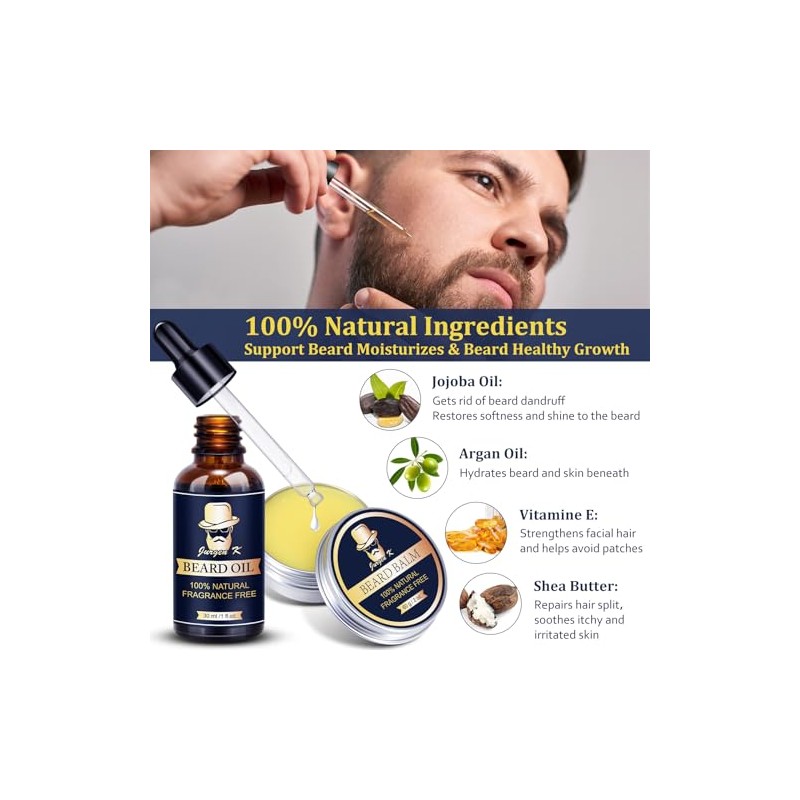 Kit de Cuidado de Barba para Hombres, Set de Aseo