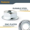 POWERTEC QLN1201 Serrated Flange Hex Lock (M8) Nuts | Premium