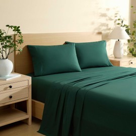 Nautica - Full Bed Sheets, Lightweight Cotton Percale Bedding Set with Matching Pillowcases, Crisp & Cool, Oeko-Tex Certified (Bayview Solid Green)