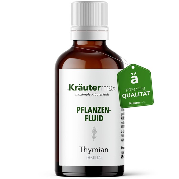 Kräutermax Thyme Drops | Thyme Distillate as a Perfect Addition to Thyme Capsules or Thyme Oil | Thyme Drops for Oral According to Kräutermax Formula | Vegan and Pure | 3 x 50 ml