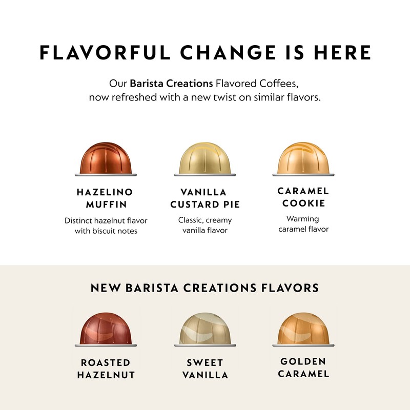 Nespresso Capsules Vertuo, Golden Caramel, Medium Roast Coffee, 30 Count