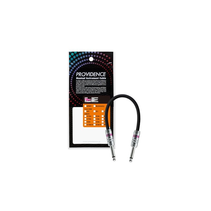 Providence LE501 30cm S/S Plug (Straight/Straight) Black