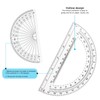 Zonon 2 Pcs 6 Inch 4 Inch Plastic Protractor Math
