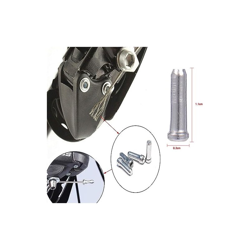 Yrlehoo 100 pieces end sleeves, end cap, brake cable for