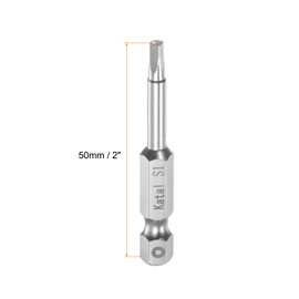 sourcing map 5pcs S1 Square Screwdriver Bit 1/4" Hex Shank 2" Length Magnetic Screw Driver Power Tool