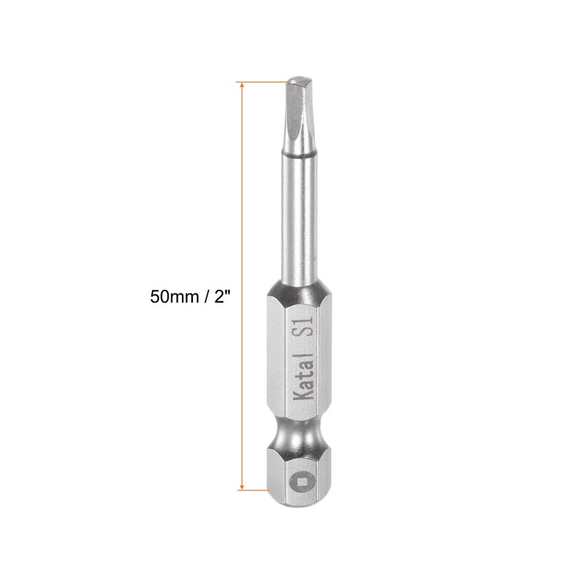 sourcing map 5pcs S1 Square Screwdriver Bit 1/4" Hex Shank