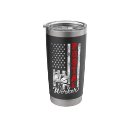 Postman Mailman American Flag Vintage Mailbox Postal Worker Stainless Steel Insulated Tumbler