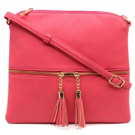 Amaze Medium Crossbody Bag for Women | Shoulder Handbags for Women with Multiple Compartments | PU Leather, Red, Medium
