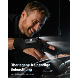 ThxToms LED Gloves with Light, Gifts for Men, Christmas, Fishing Accessories, Fishing Gifts for Dad, Birthday Gift for Men