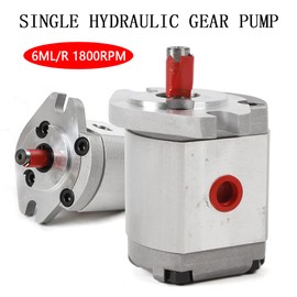Mini Hydraulic Gear Pump, 6ml/r 3200rpm Flat Key Shaft, 21MPa Pressure SAE Flange Mount SP Series Gears for Machinery