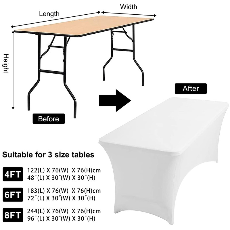 Time to Sparkle 8ft Stretch Spandex Table Cover for Rectangle