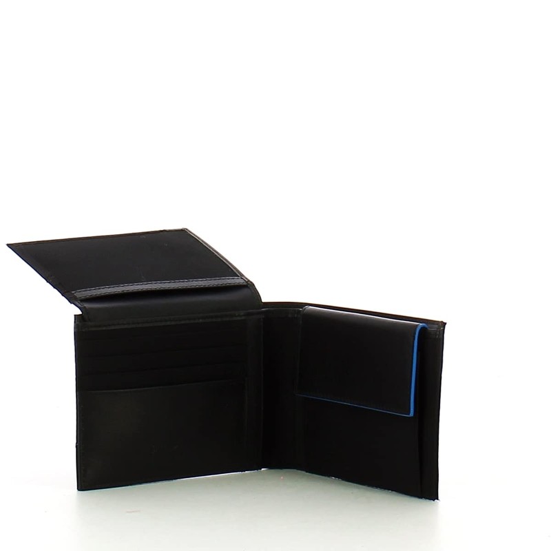 Piquadro PQ-RY Leather Wallet 13 cm, black, 36 EU