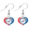 Dodgers Swirl Heart-Shaped Earrings