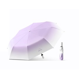 erised's bifrost Gradient Color Compact Portable Travel Folding Automatic Umbrella Auto Open Close/UV Protection/8 Ribs/Lightweight/Sun Rain/Small Handbag/Women Kids
