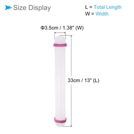 CoCud Fondant Rolling Pin, 13" Length, PP Plastic Non-Stick Guide Rings Fondant Roller Dough Roller - (Applications: for Baking Fondant DIY)