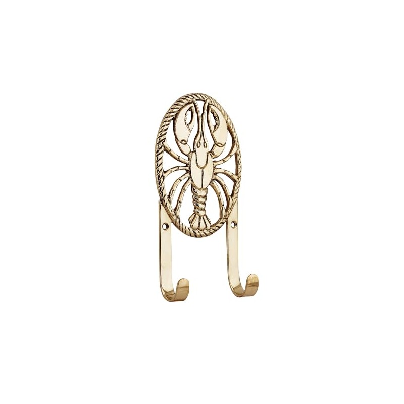 NKlaus Brass Double Hook Lobster Design 9x17x3cm - Nautical Coat