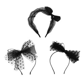 Gatuida 3Pcs Lace Knot Hairbands Adorable Headbands for Party Hair Decor Creative Performance Hair Accessories for Xmas Fancy Dress Celebration Use