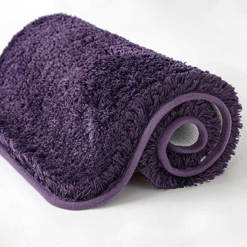 MIULEE Dark Purple Bathroom Runner Rugs, Soft Absorbent Microfiber Long