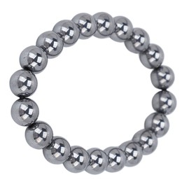 Terahertz Bracelet, Terahertz Stone Bracelet Pendant Necklace Men Women Terahertz Bracelet Fashionable Fatigue Relief Energy Stone Bracelet 9 mm for Lovers Father's Day