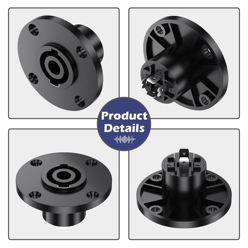 Jumwa 4 Pack 4 Pole Speakon Panel Twist Lock Speaker