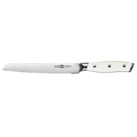 Klaus Meyer Stahl High Carbon Exclusive German Steel 6 inch Utility Serrated Knife (White)