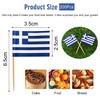 200 Pieces Greek Flag Picks, Paper Flag Toothpicks, Mini Flag