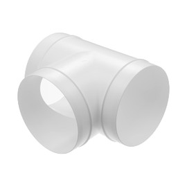 6" Inch Plastic White 3 Way T Joints - Duct Splitter for Exhaust Fan Dryer - Round Duct Hose Connector - Vent Air Pipe Joint - 90 Degree Three Branch Junction