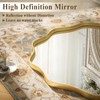 VooBang Gold Scalloped Circle Mirror, 30" Wavy Edge Round Wall
